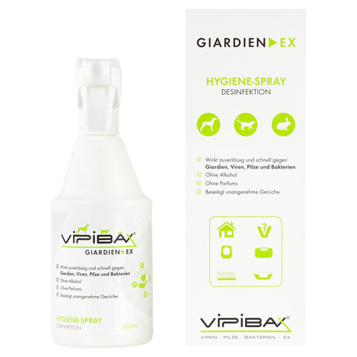 ViPiBaX Giardien EX Hygiene-Spray 500 ml, Sprühflasche mit Etikett